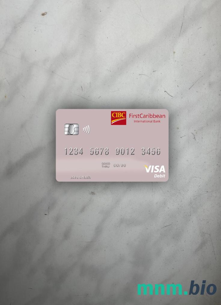 Saint Vincent and the Grenadines FirstCaribbean International bank visa obciążyć card wygląd fotograficzny skan PSD + zdjęcie